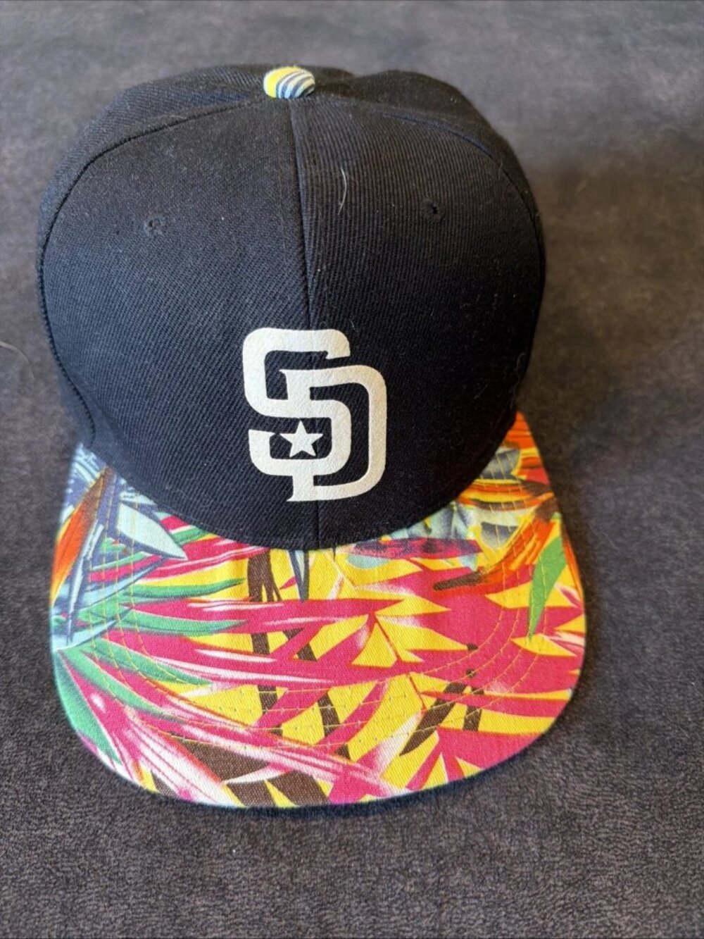 San Diego Padres Black & Floral MLB Snapback Hat Cap